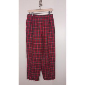 VTG Talbots Wool Plaid Christmas Holiday Career Lined Women's Pants Size 10